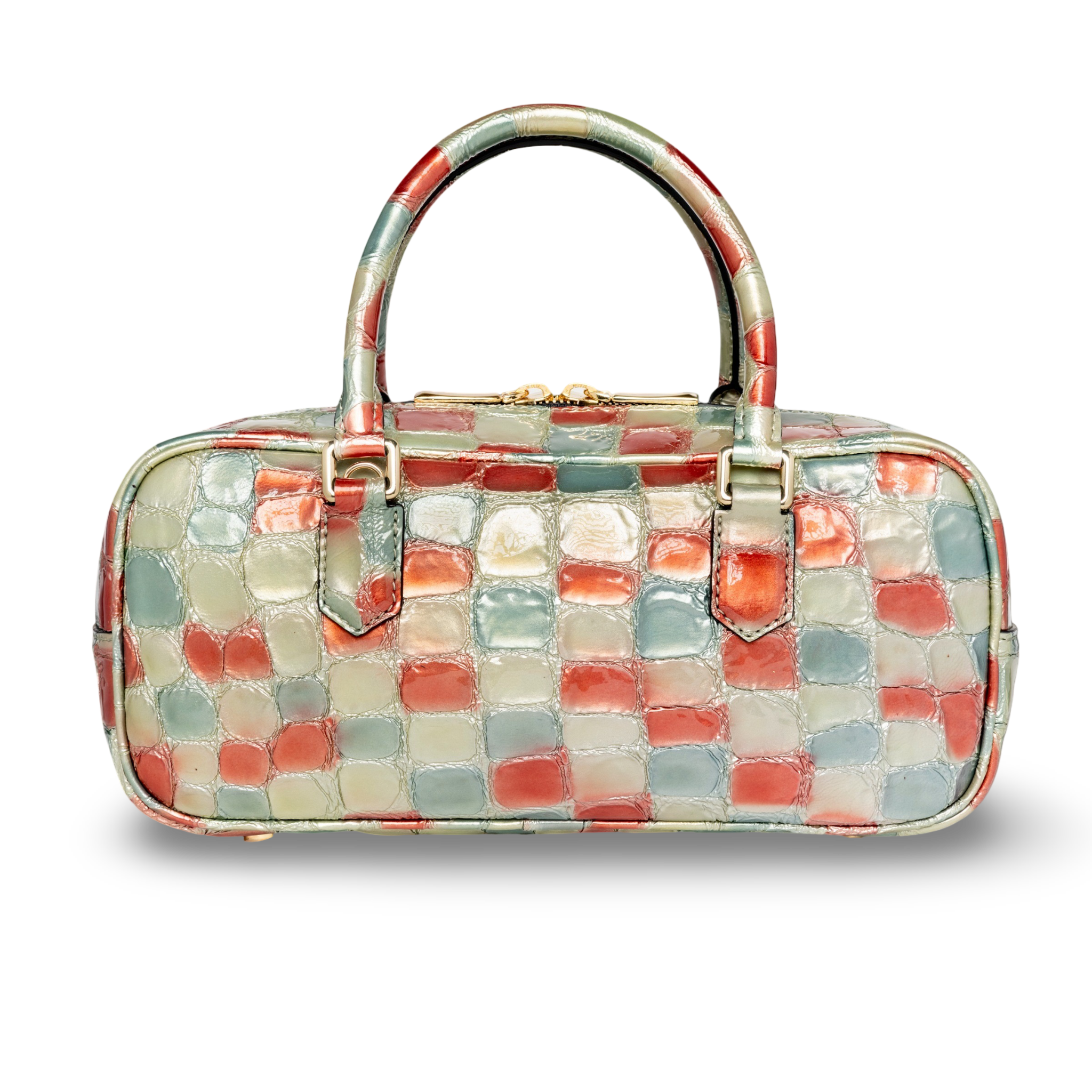 Goat leather baguette bag with a modern and elegant design
