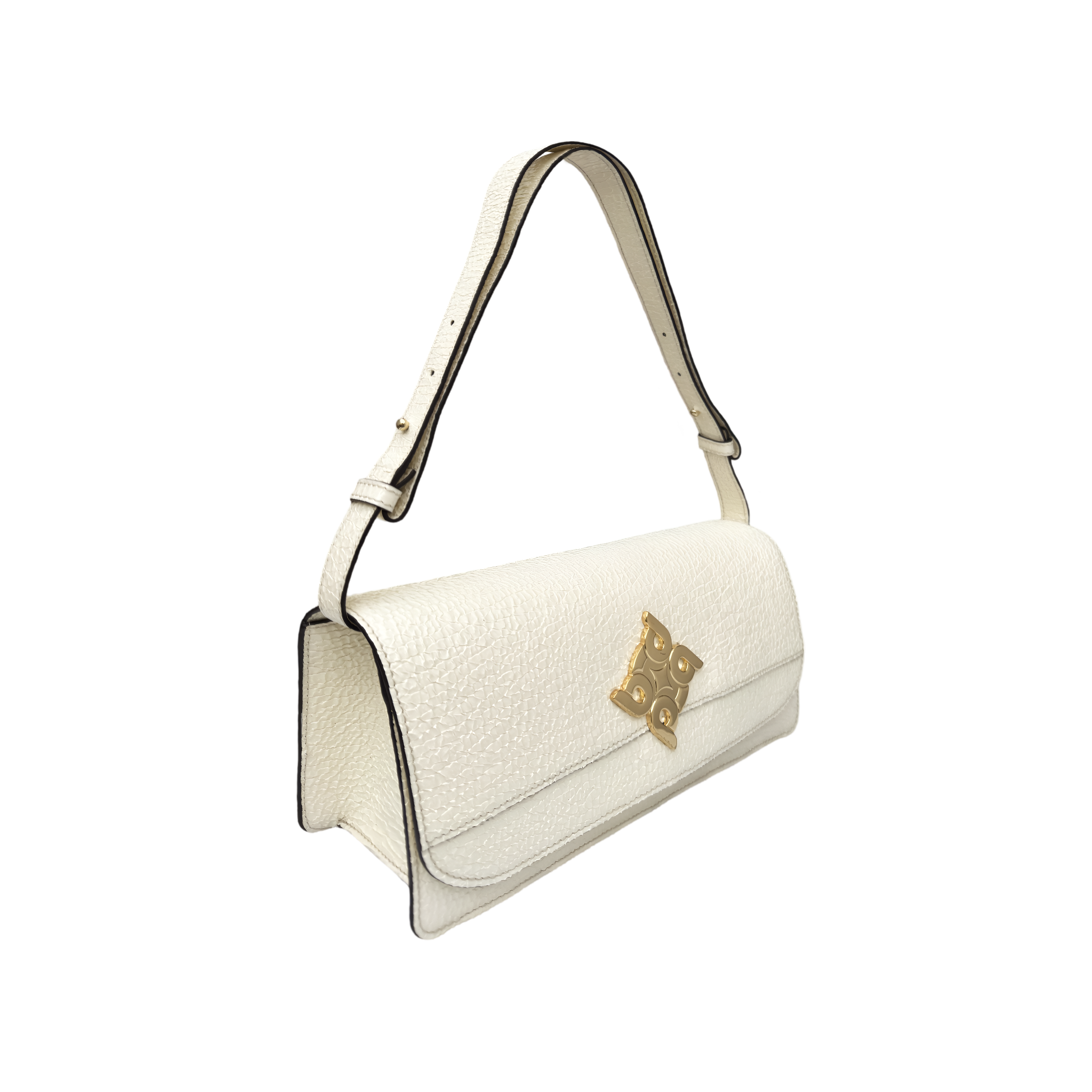Handcrafted baguette bag in goatskin, elegance and exclusivity
