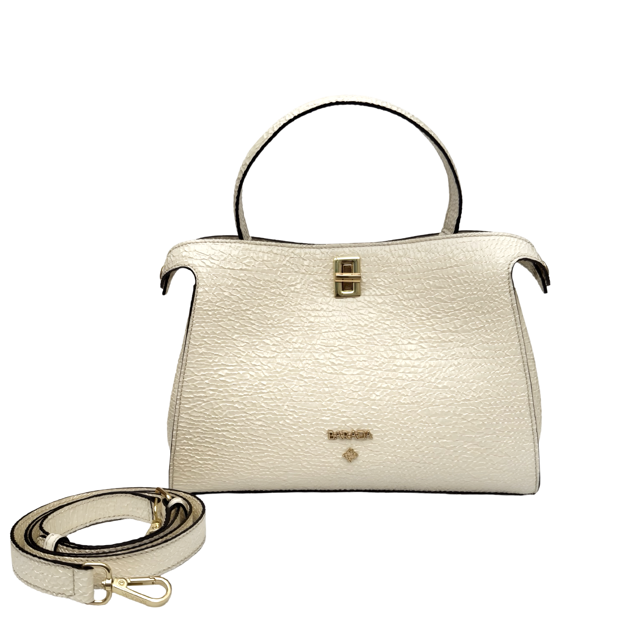 Bolso de mano en cuero de vacuno alta calidad y diseño elegante