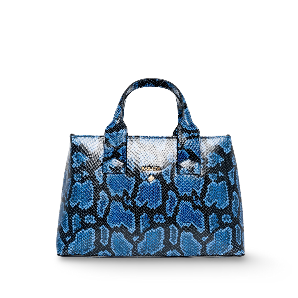 Handbag in snake-textured goatskin