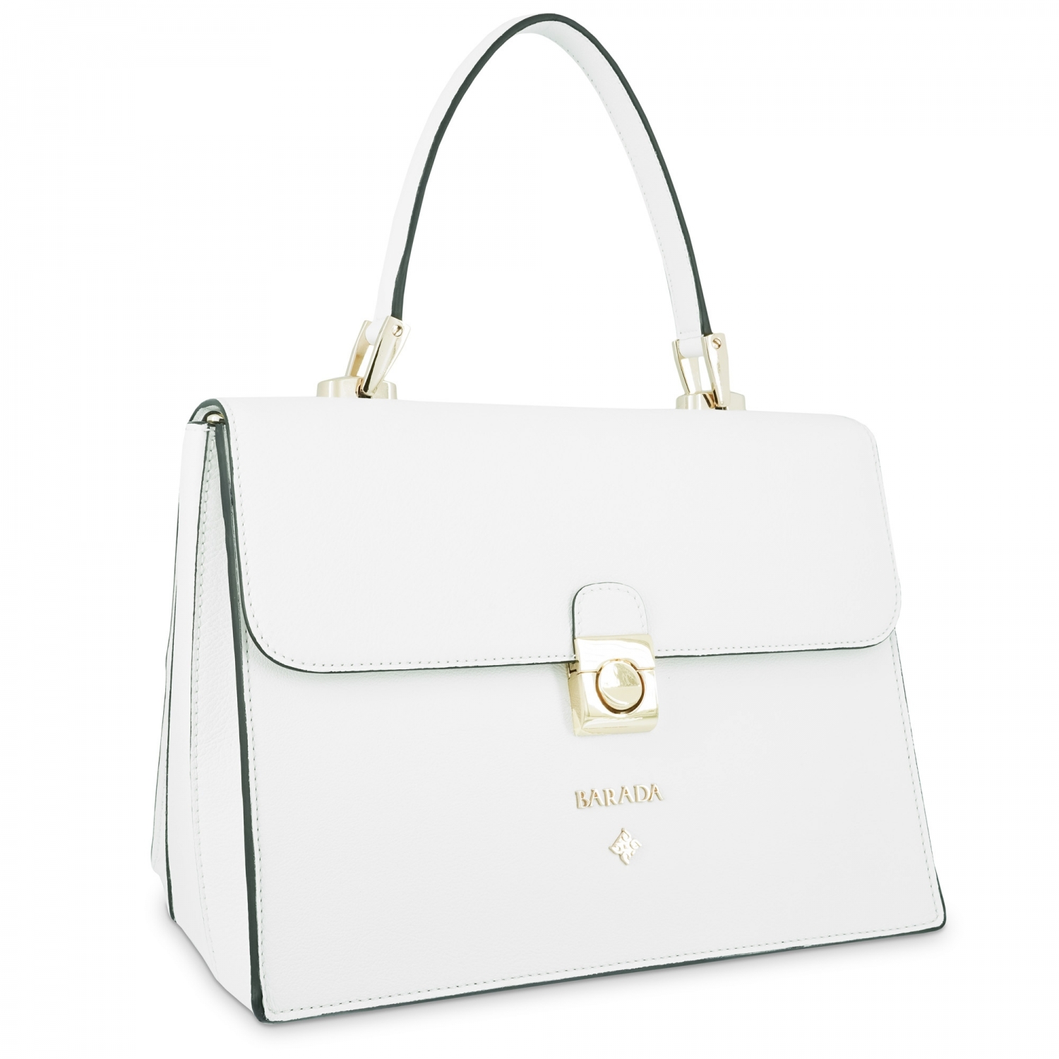 Top handle handbag Style 321 in Seta Leather (Calf) and White colour ...